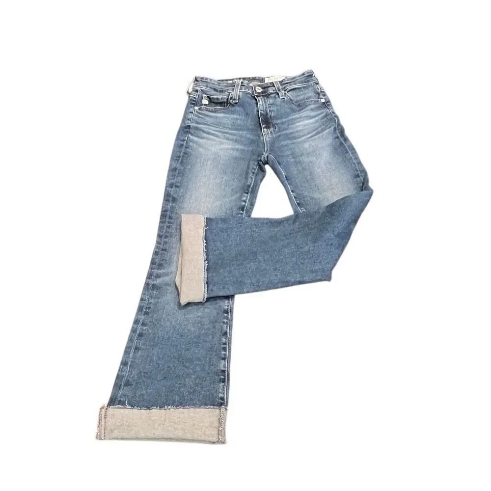 AG Adriano Goldschmied Women's Farrah Bootcut Cropped Jeans Blue Denim Size 26